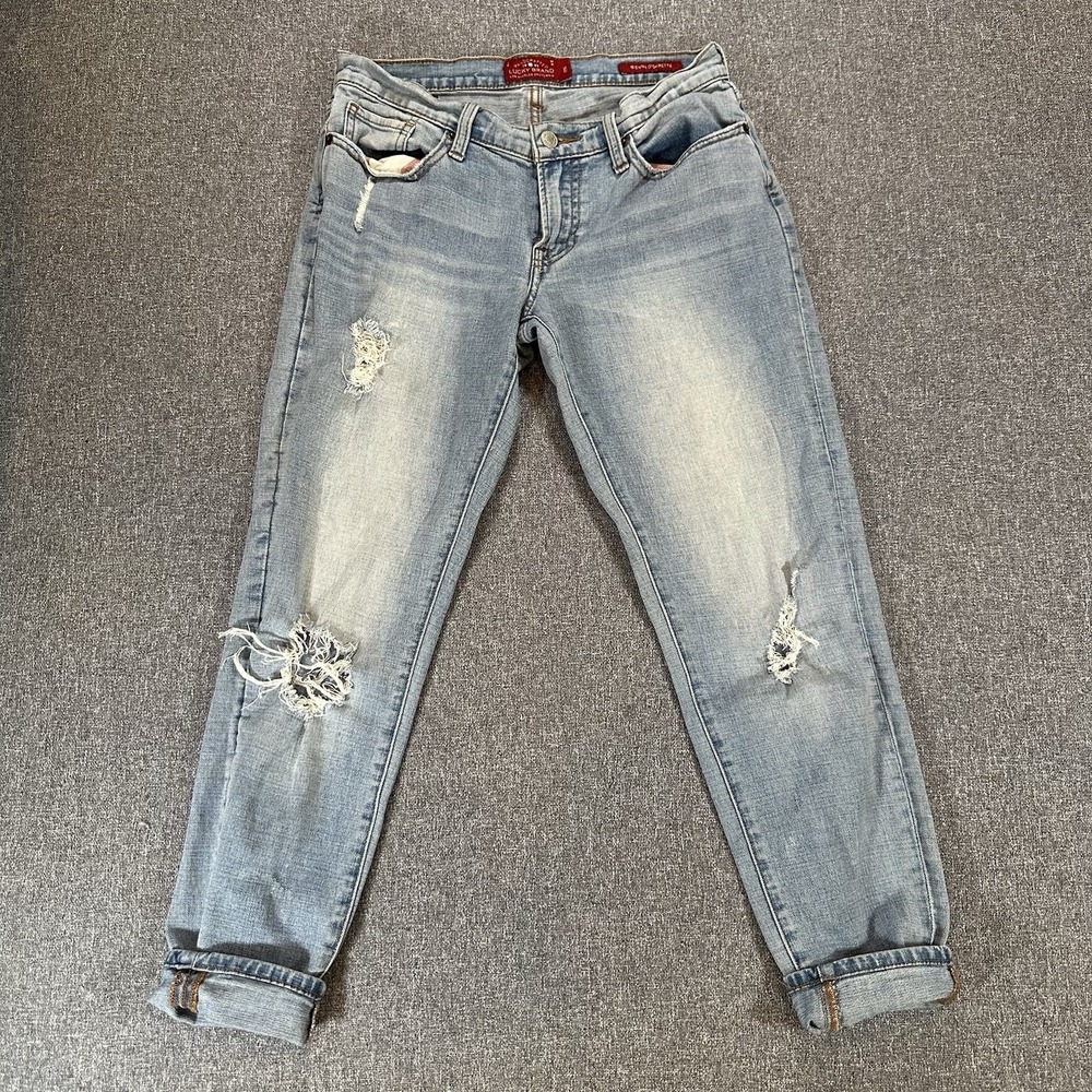 Lucky Brand Sienna Cigarette Jeans Women's 2/26 Bright Blue Slim Stretch Denim‎
